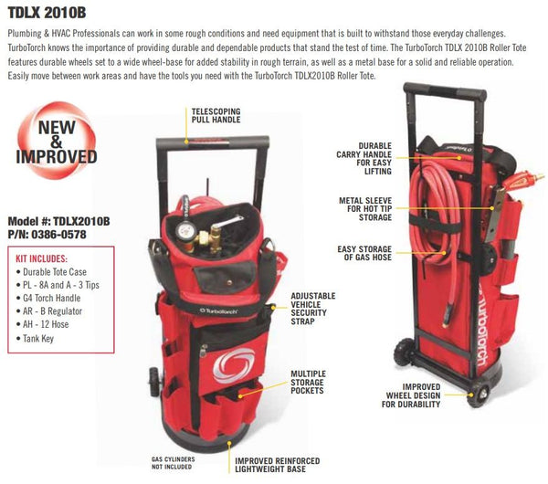 TurboTorch - TDLX 2010B Carrier Kit Outfits, Air Fuel, Acetylene - 0386-0578