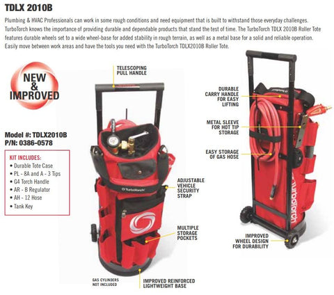 TurboTorch - TDLX 2010B Carrier Kit Outfits, Air Fuel, Acetylene - 0386-0578
