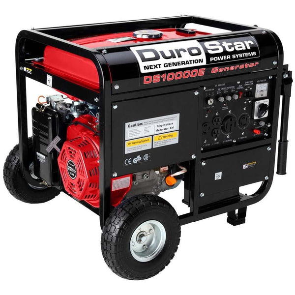 DuroStar - 10000W 18 HP Gas Generator w/ Electric Start and Wheel Kit - DS10000E