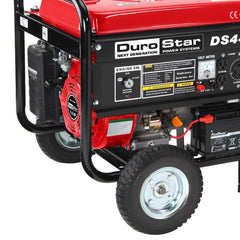 DuroStar - 4400W 7 HP Air Cooled OHV Gas Generator w/ Electric Start & Wheel Kit - DS4400E