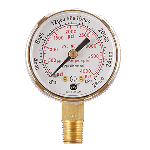 TurboTorch - Victor 2" 4000 psig Gold Tint Replacement Pressure Gauge - 1424-0019