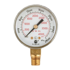 TurboTorch - Victor 2" 600 psig Gold Tint Pressure Gauge - 1424-0381