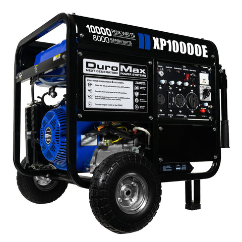 DuroMax - 10000W 18 HP Portable Gas Electric Start Generator RV Home Standby - XP10000E