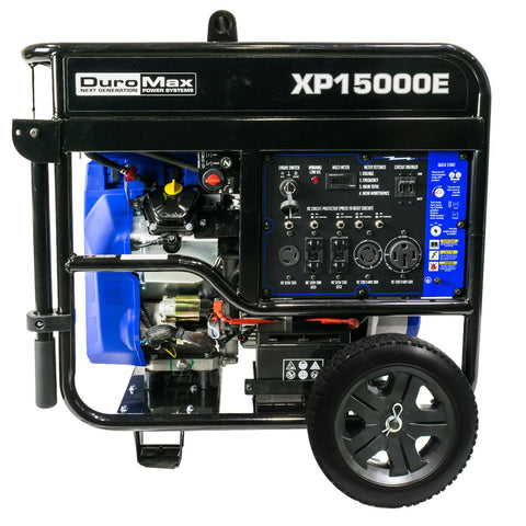 DuroMax - 15000W V-Twin Gas Powered Electric Start Portable Generator - XP15000E